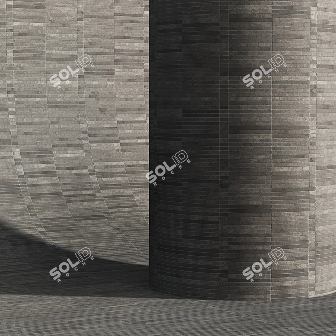 Sleek Long Brick Cladding 3D model image 6