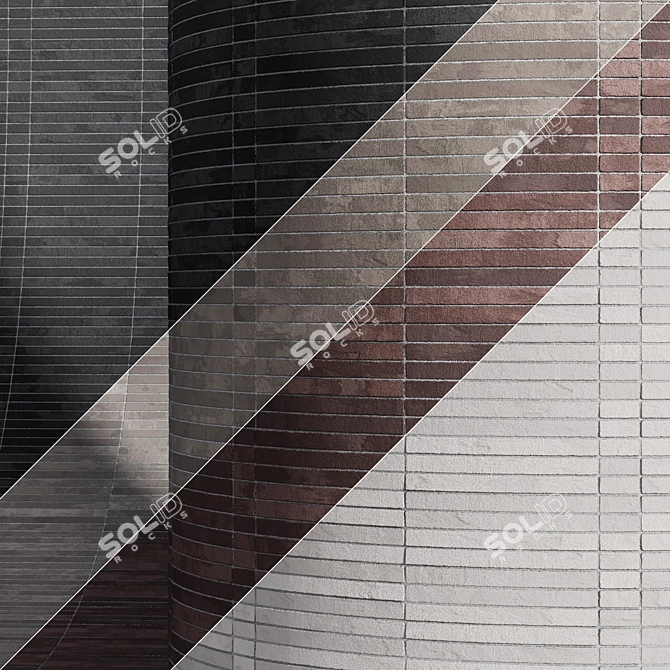 Sleek Long Brick Cladding 3D model image 9