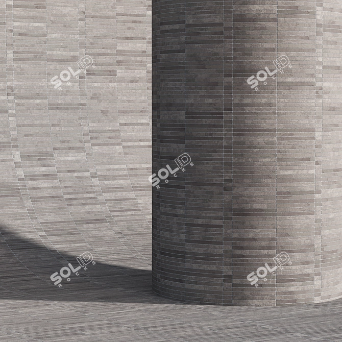 Sleek Long Brick Cladding 3D model image 13