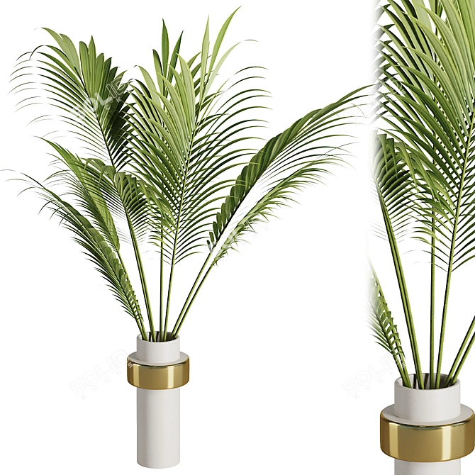 Elegant Floral Vase Set46 3D model image 1