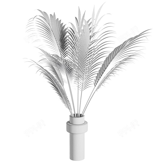 Elegant Floral Vase Set46 3D model image 4