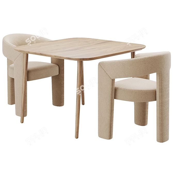 Velvet Iron Arm Chair 3D model image 2