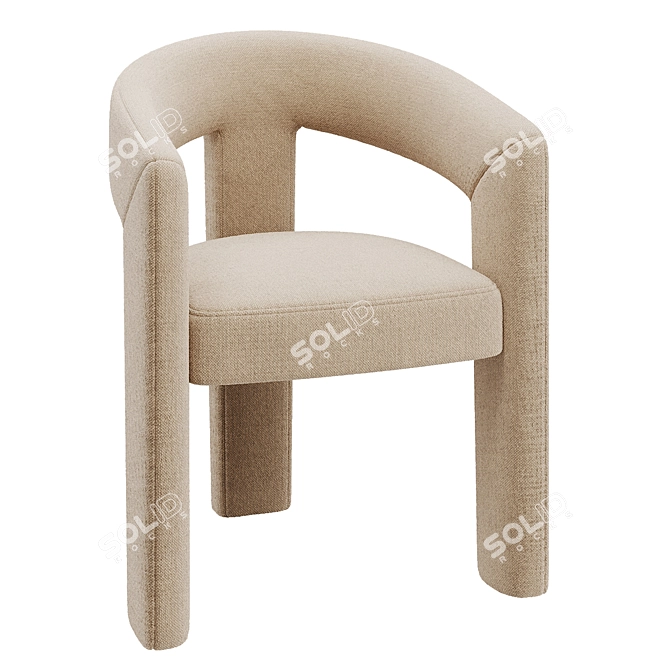 Velvet Iron Arm Chair 3D model image 3