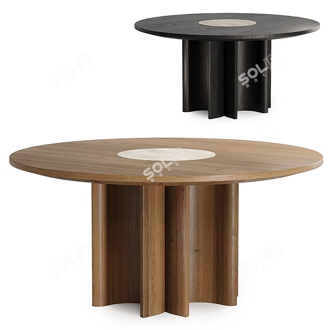 Elegant SILVA Table, Dual Color 3D model image 1