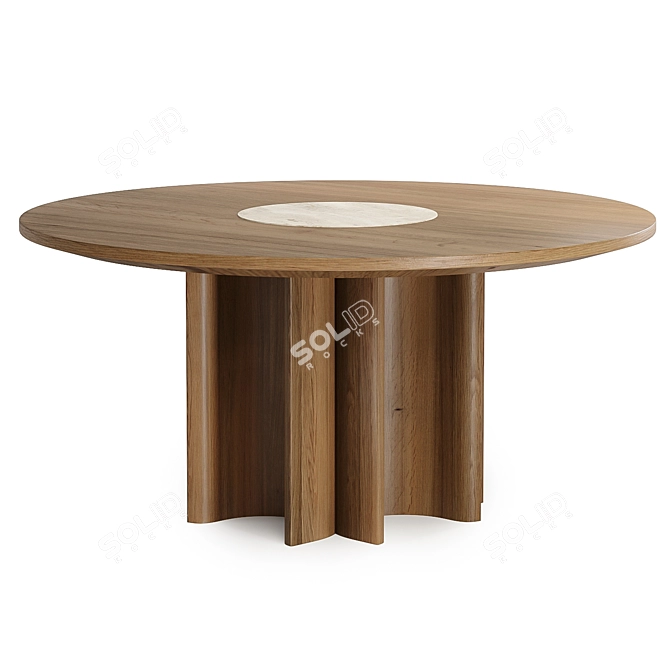 Elegant SILVA Table, Dual Color 3D model image 2