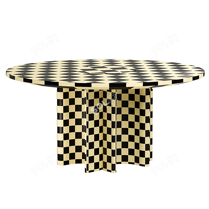 Elegant SILVA Table, Dual Color 3D model image 4