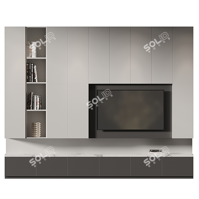 Sleek TV Wall Mount Set 3D model image 1