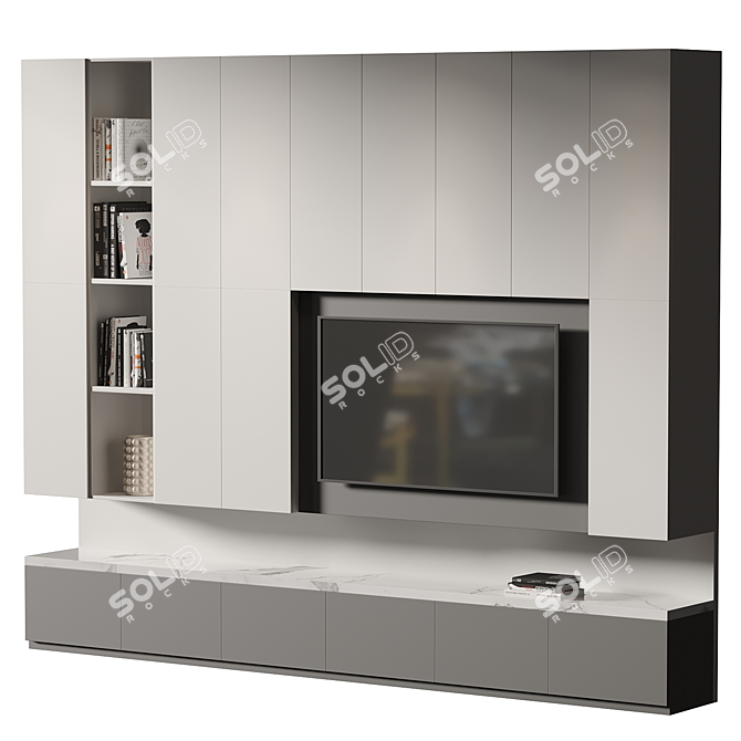 Sleek TV Wall Mount Set 3D model image 2