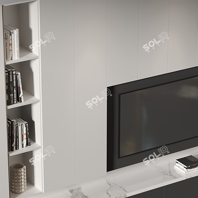 Sleek TV Wall Mount Set 3D model image 3