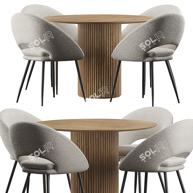 Stylish Hewitt Dining Set 2014 3D model image 1