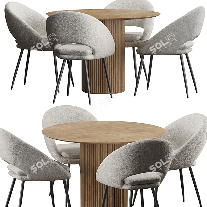 Stylish Hewitt Dining Set 2014 3D model image 2