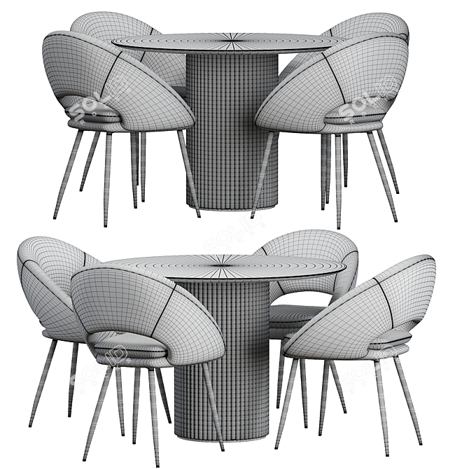 Stylish Hewitt Dining Set 2014 3D model image 4