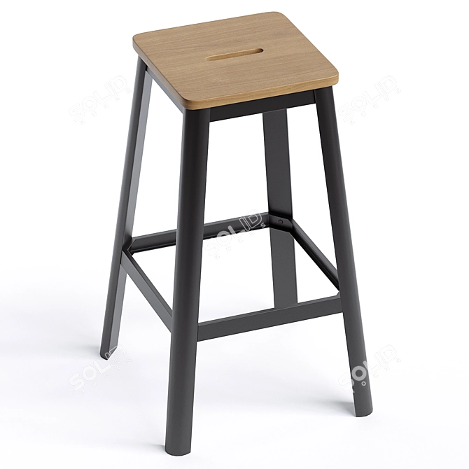 Elegant Oceanna Counter Stool 3D model image 2