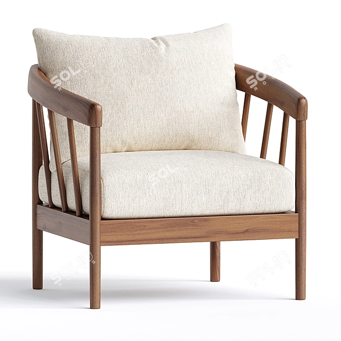 Elegant Augusta Armchair, Handcrafted Comfort 3D model image 1