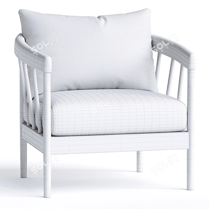 Elegant Augusta Armchair, Handcrafted Comfort 3D model image 5