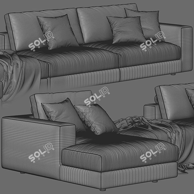 Luxury Bonaldo Superhiro Chaise Longue 3D model image 4