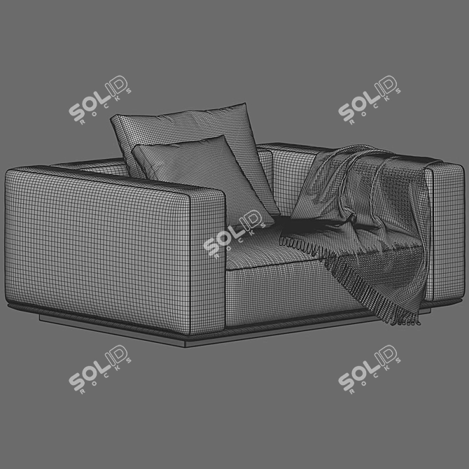 Luxury Flexform Grandemare Armchair 3D model image 5