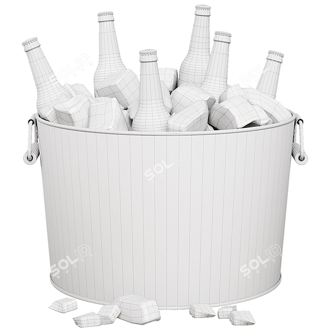 Galvanized Beverage Tub 3D model image 3