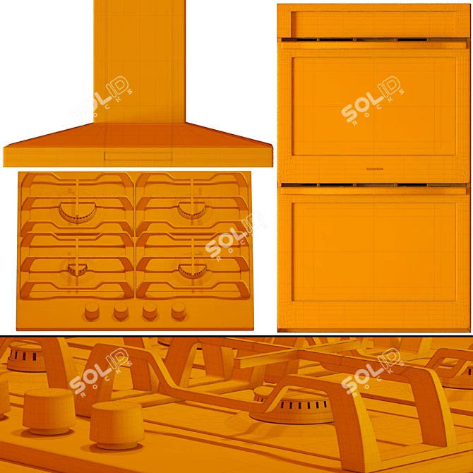 Samsung Kitchen Appliance Bundle 3D model image 7