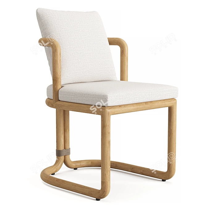 Restoration Hardware MARO Teak Chair Cushions 3D model image 1