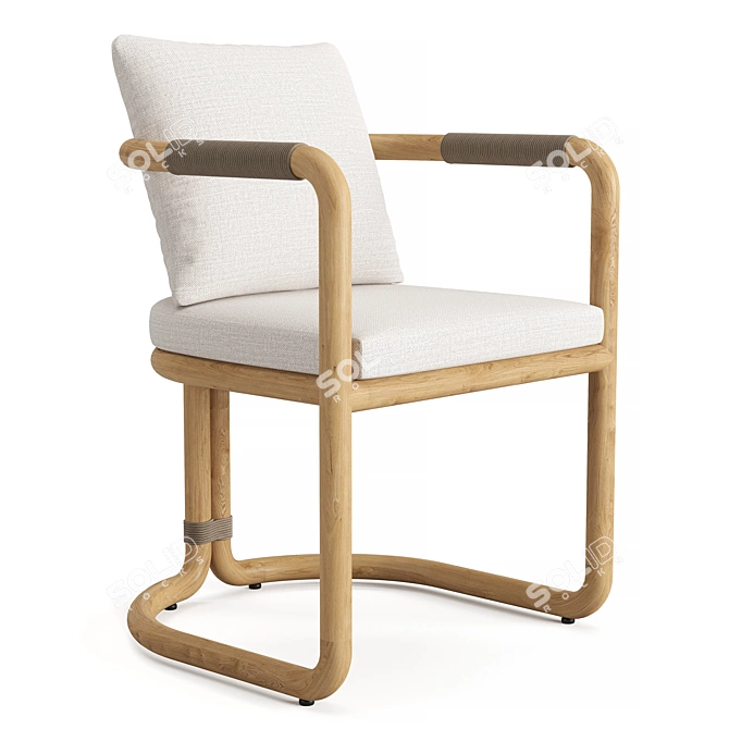 Teak Armchair Cushions by Restoration Hardware 3D model image 1