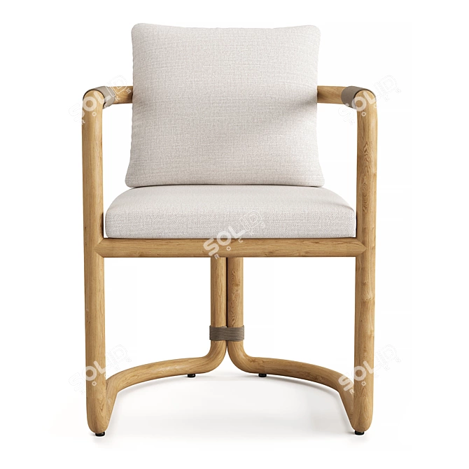 Teak Armchair Cushions by Restoration Hardware 3D model image 2