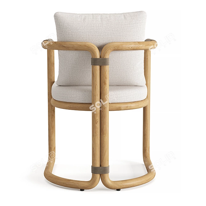 Teak Armchair Cushions by Restoration Hardware 3D model image 4