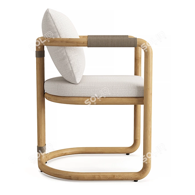 Teak Armchair Cushions by Restoration Hardware 3D model image 5