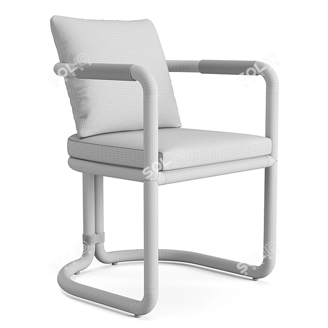 Teak Armchair Cushions by Restoration Hardware 3D model image 6