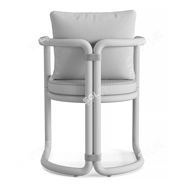 Teak Armchair Cushions by Restoration Hardware 3D model image 7