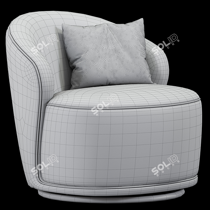 Swivel Barrel Upholstered Armchair - 3dsmax/Vray/Corona - Real Size 3D model image 2