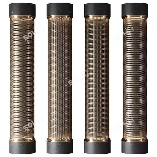 Perforated Round Columns, 3m Height 3D model image 1