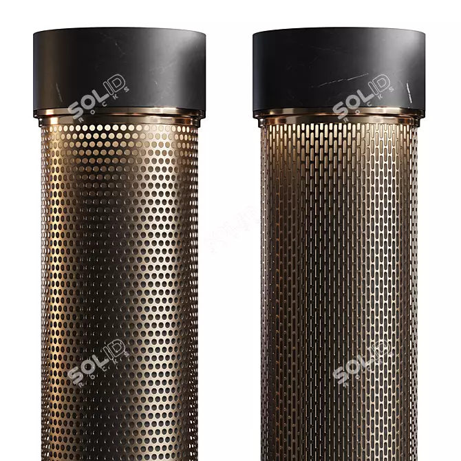 Perforated Round Columns, 3m Height 3D model image 2