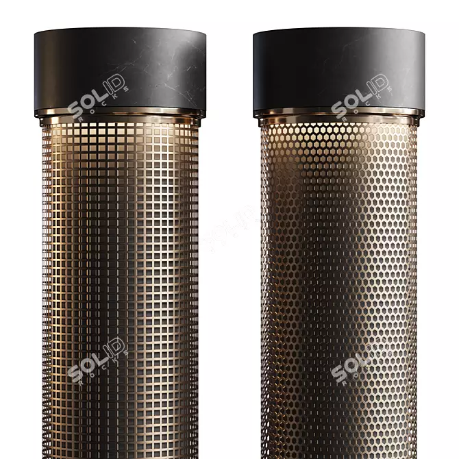 Perforated Round Columns, 3m Height 3D model image 3