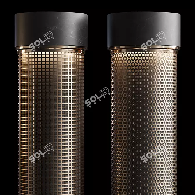 Perforated Round Columns, 3m Height 3D model image 4