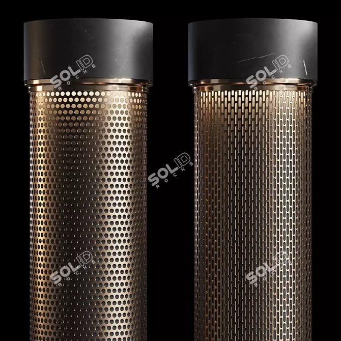 Perforated Round Columns, 3m Height 3D model image 5