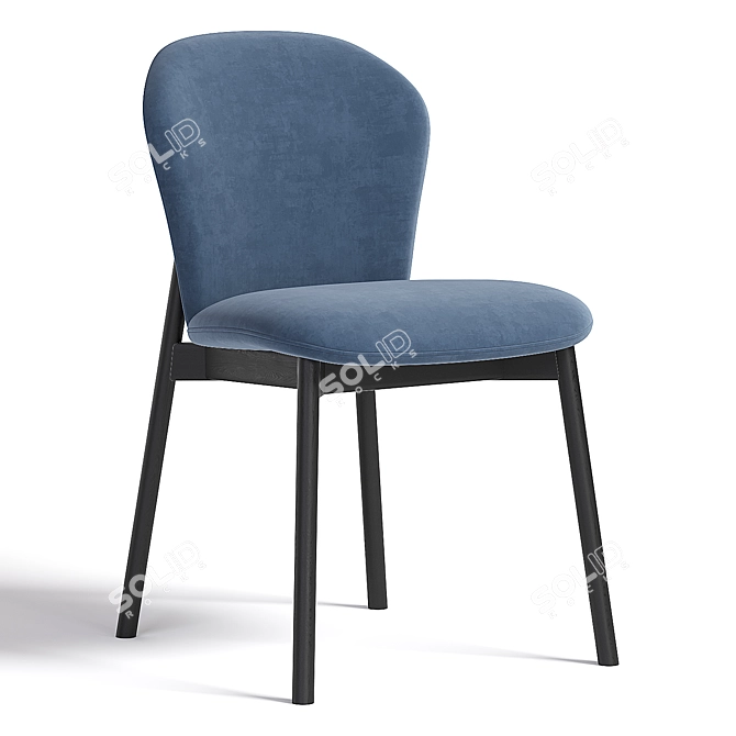 Modern Upholstered Side Chair Fin 3D model image 3