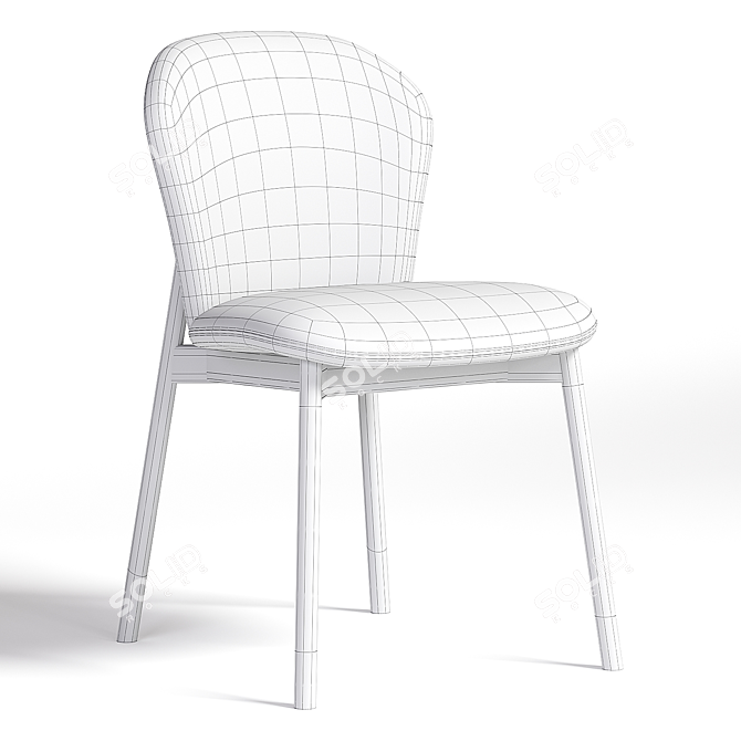 Modern Upholstered Side Chair Fin 3D model image 5