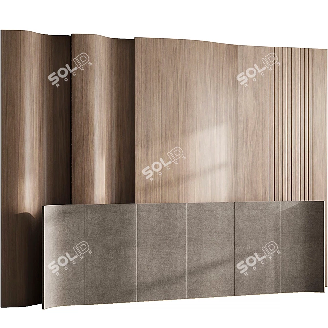 Elegant Headboard 3D Wall Panel 3D model image 1