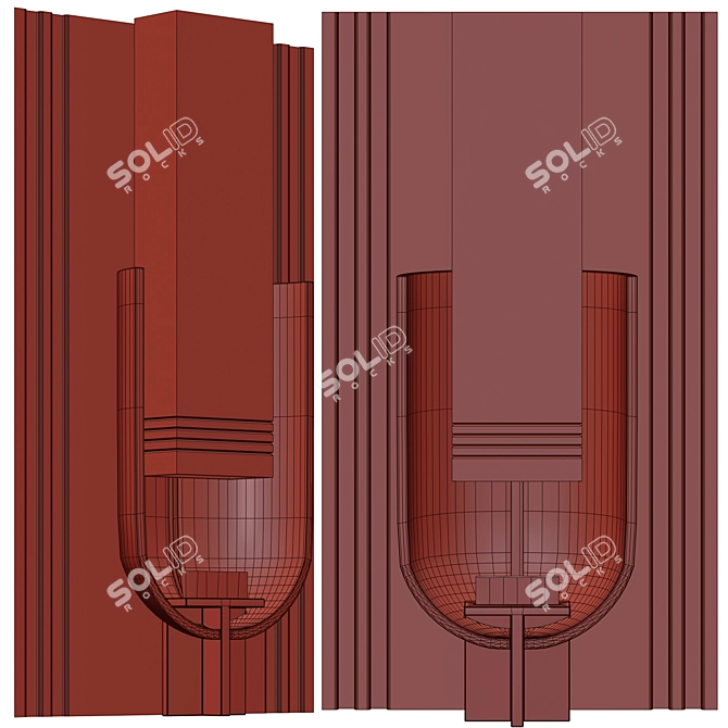 Contemporary Curved Fireplace with Vray 3D model image 5