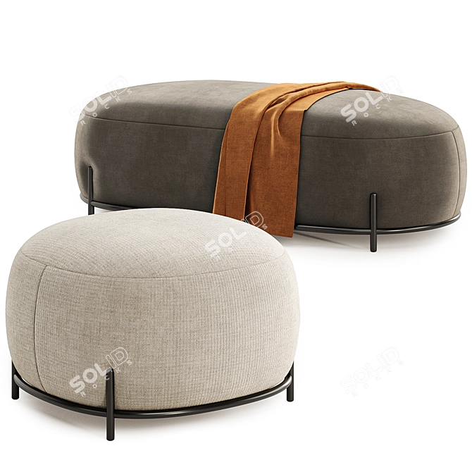 Modern Upholstered Bench Set by Actiu 3D model image 3