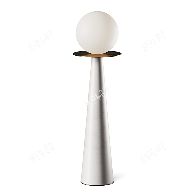 Contemporary Halo Table Lamp Kit 3D model image 1