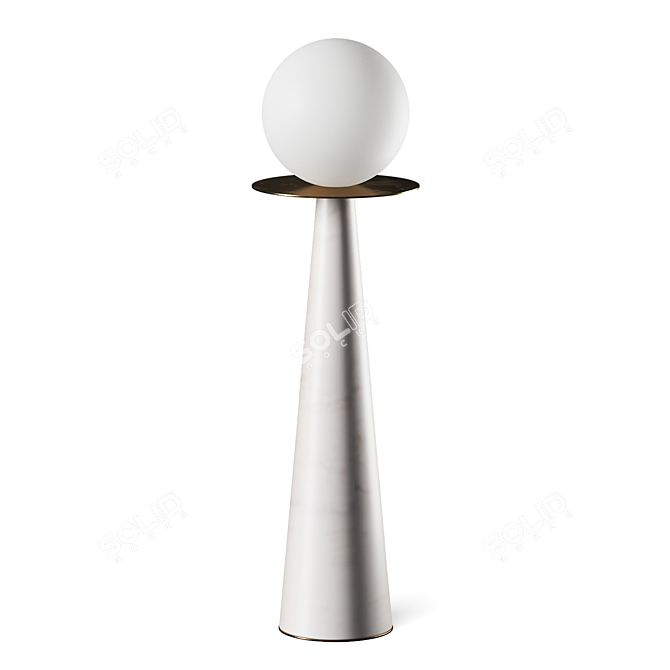 Contemporary Halo Table Lamp Kit 3D model image 2