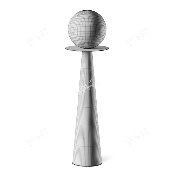 Contemporary Halo Table Lamp Kit 3D model image 4