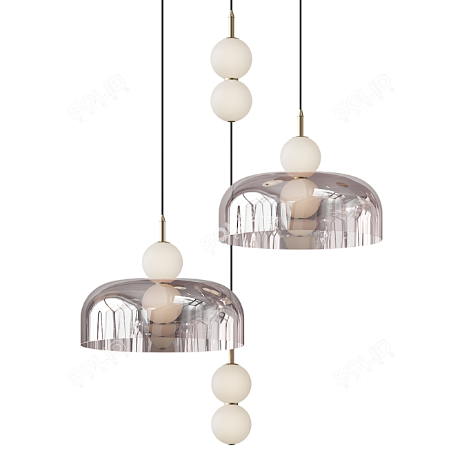 Marc Wood Brass Pendant Lamp 3D model image 1