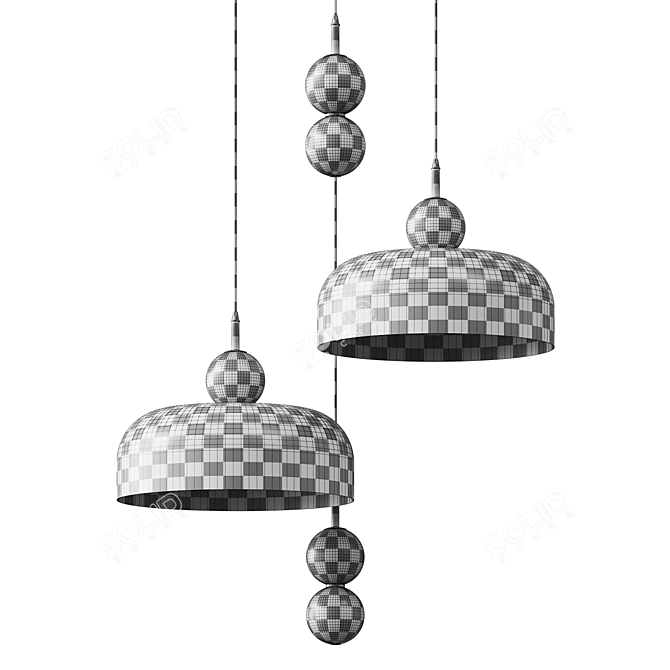 Marc Wood Brass Pendant Lamp 3D model image 3