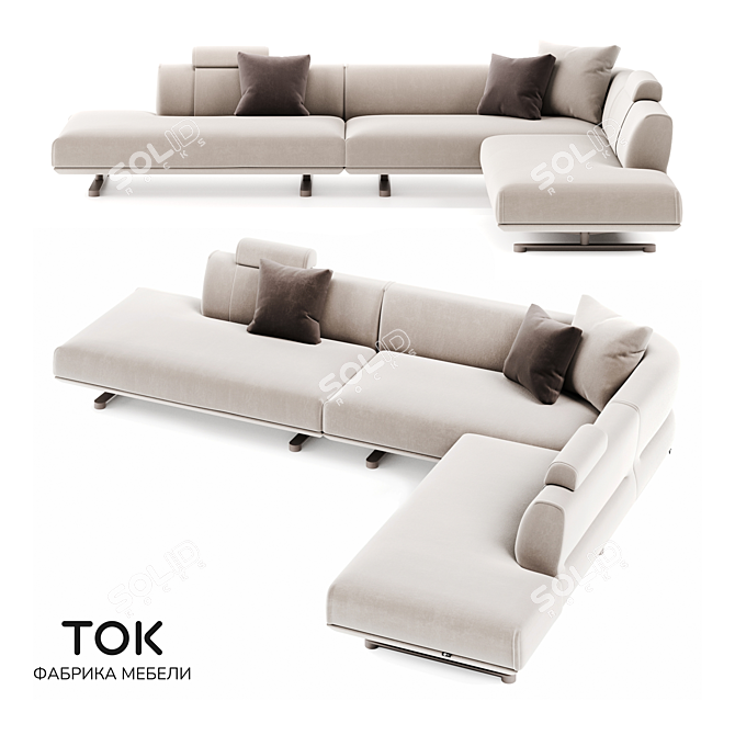 Elegant Modular Sofa Set TAKT 3D model image 1