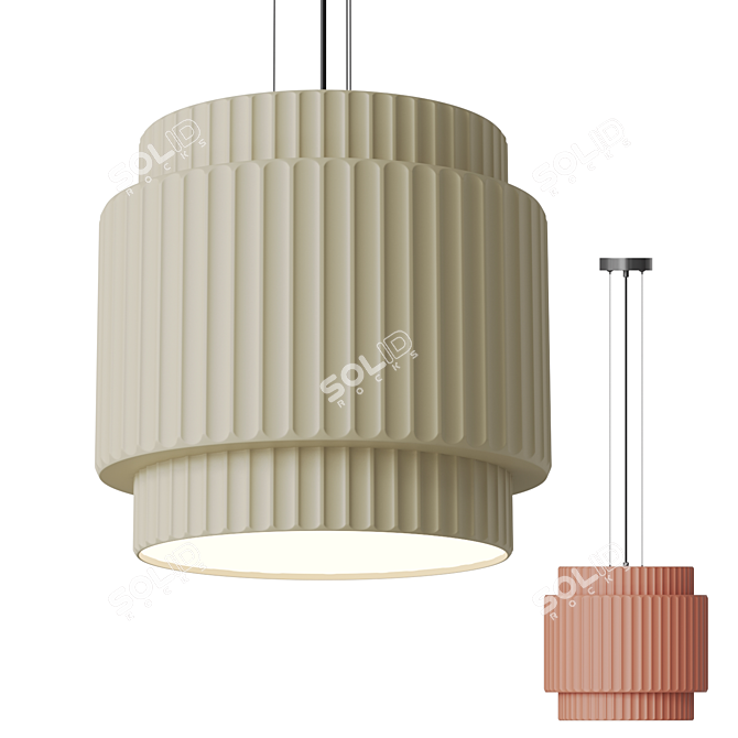 GUDMAR Rattan Palm Pendant Light 3D model image 1