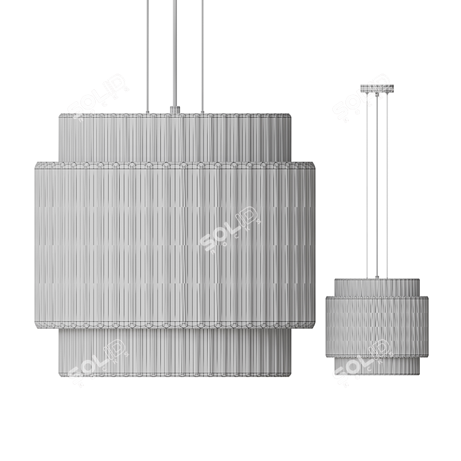 GUDMAR Rattan Palm Pendant Light 3D model image 5