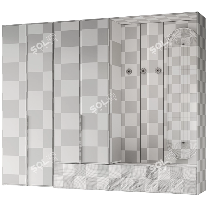 Entryway Furniture Composition in 3 Finishes 3D model image 7